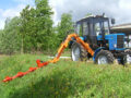 Покос травы трактором МТЗ-80 с применением косилки роторной дорожной